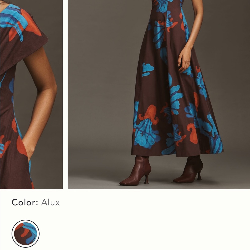 NWT De Loreta Naranjo Off the Shoulder Dress in Alux - Picture 4 of 5